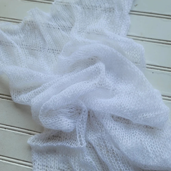 Newborn Photography Props Soft Knit Newborn Stretch Lighweig Wrap Blanket white - Picture 1 of 6